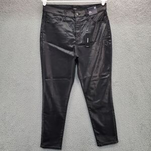 Express Jeans High Waisted Black Coated Skinny Black Womens Size 10 Short NWT